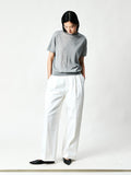 Pima Cotton Normandy Linen Pleated Trousers | Tailored Front Pleats | Welt Back Pockets | Women Pants | MRS Studios