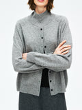 High Neck Wool Cashmere Sweater | Relaxed Faux Cardigan | Special Design | Women Knitwear | MRS Studios
