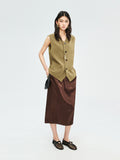 Japanese Triacetate Blazer and Vest Set | Liquid Drape Silhouette | Collarless V-Neck Finish | Women Set | MRS Studios