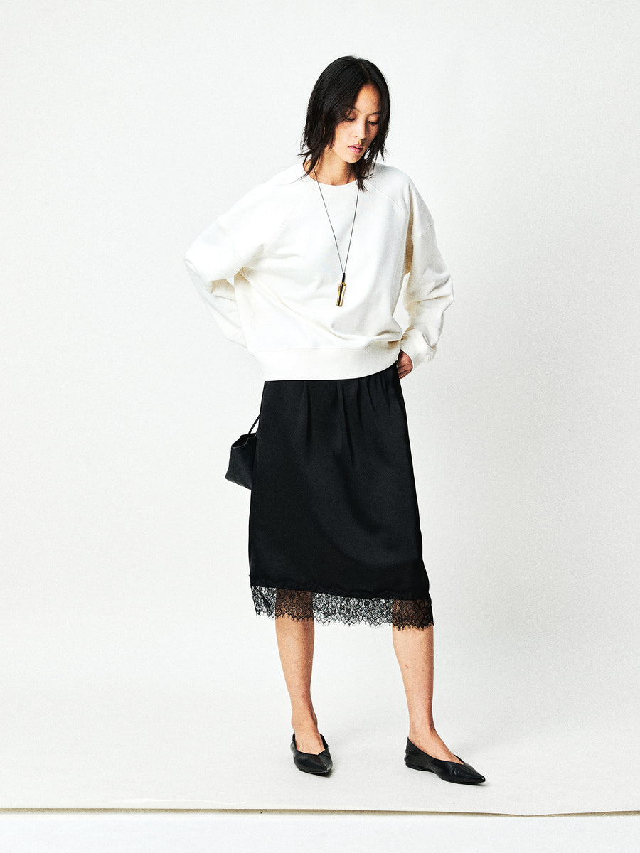 Japanese Triacetate Satin Lace Skirt, view 4