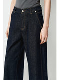 Freecross Deep Indigo Wide-Leg Jeans | Shifted Side Seam | Cropped 9/10 Length | Women Jeans | MRS Studios