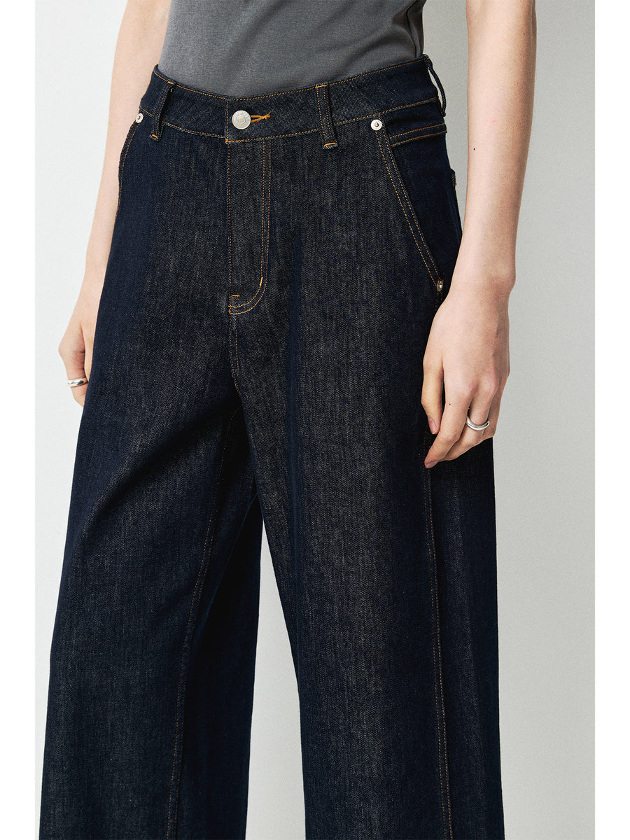 Vintage Wash Wide-Leg Jeans, view 6