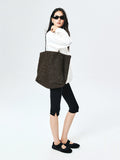 Hand-Woven Straw Tote | Lambskin Lining | Brass Hardware | Women Bag | MRS Studios