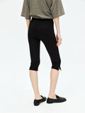 Roma Knit Capri Pants | Side Slit Detail | Vintage Slim Silhouette | Women Trousers | MRS Studios