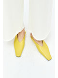 Soft Lambskin Square-Toe Flats | Collapsible Back Design | Leather-Lined Welt Sole | Women Shoes | MRS Studios