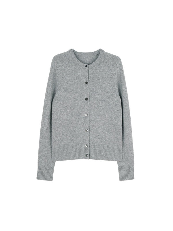 A-Grade Cashmere Knit Set | Short Sleeve Crew Neck Top & Pearl Button Cardigan | Women Knitwear | MRS Studios