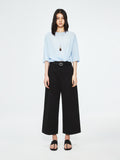 Vintage Linen Straight-Leg Trousers | Curved Banana-Cut Silhouette | Cropped 9/10 Length | Women Trousers | MRS Studios