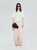 Dry Silk Mulberry Silk Short-Sleeve Top | Egg-Shaped Neckline | Minimalist Relaxed Cut | Women Top | MRS Studios