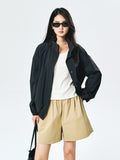 Paper-Touch Nylon Jacket | Crinkle Texture | Water-Repellent | Women Jacket | MRS Studios