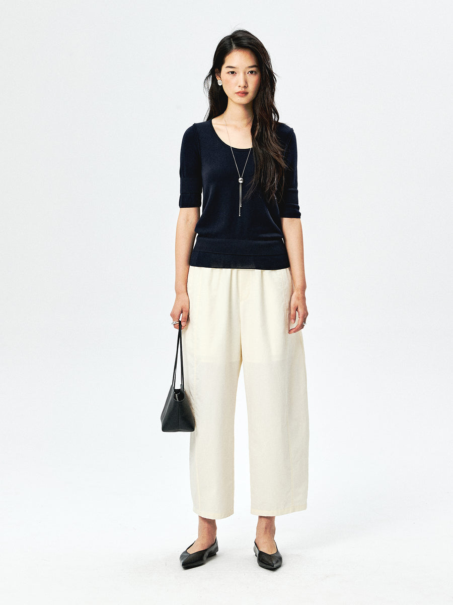 Silk Blend Cocoon Pants, view 4