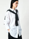 High-Density Cotton Oversized Shirt | Sand-Washed Matte Finish | Shell Buttons | Women Shirt | MRS Studios