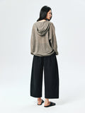 Pima Cotton & Silk Balloon Pants | Cocoon Drawstring Waist | Cropped 9/10 Length | Women Pants | MRS Studios