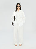 French Linen Curved-Leg Pants | Hidden Inner Drawstring Waist | Forward-Set Side Seam | Women Trousers | MRS Studios