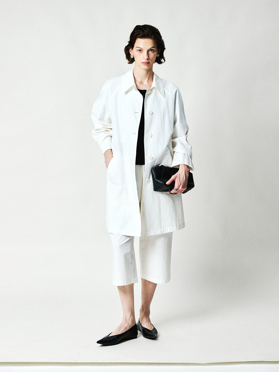 Cotton Hemp Cropped Trousers, view 4