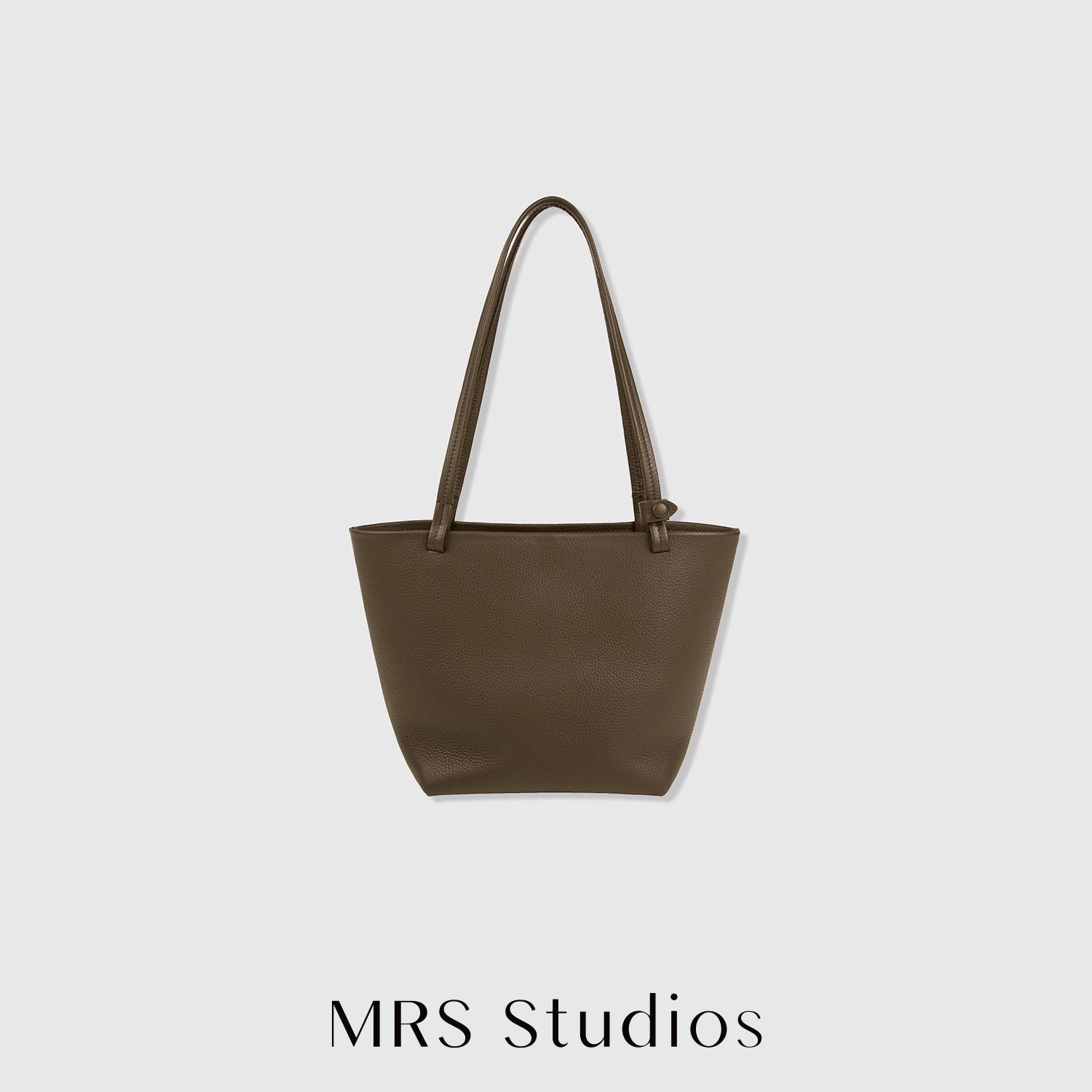 Calf Leather Litchi-Grain Tote | Minimalist Underarm Silhouette | Suede-Lined Interior | Women Bag | MRS Studios
