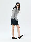 Linen-Cotton Knit Overshirt | Breathable Sun Protection | Relaxed Drop-Shoulder Stripe | Women Top | MRS Studios