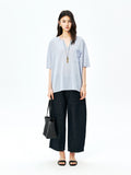 Acetate Linen Knit Top | Henley V-Neck | Pocket Detail | Women Knitwear | MRS Studios