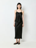 Japanese Acetate Camisole and Fishtail Skirt Set | Pleated Satin Finish | Bias-Cut Drape | Women Set | MRS Studios