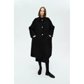 Structured Notched Lapel Wool Coat | Double-Faced Wool | Vintage Gold Button | A-Line Silhouette | Women Coat | MRS Studios