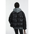 Short Eco-Leather Down Jacket | Protein-effect PU | 90% White Goose Down | MRS Studios