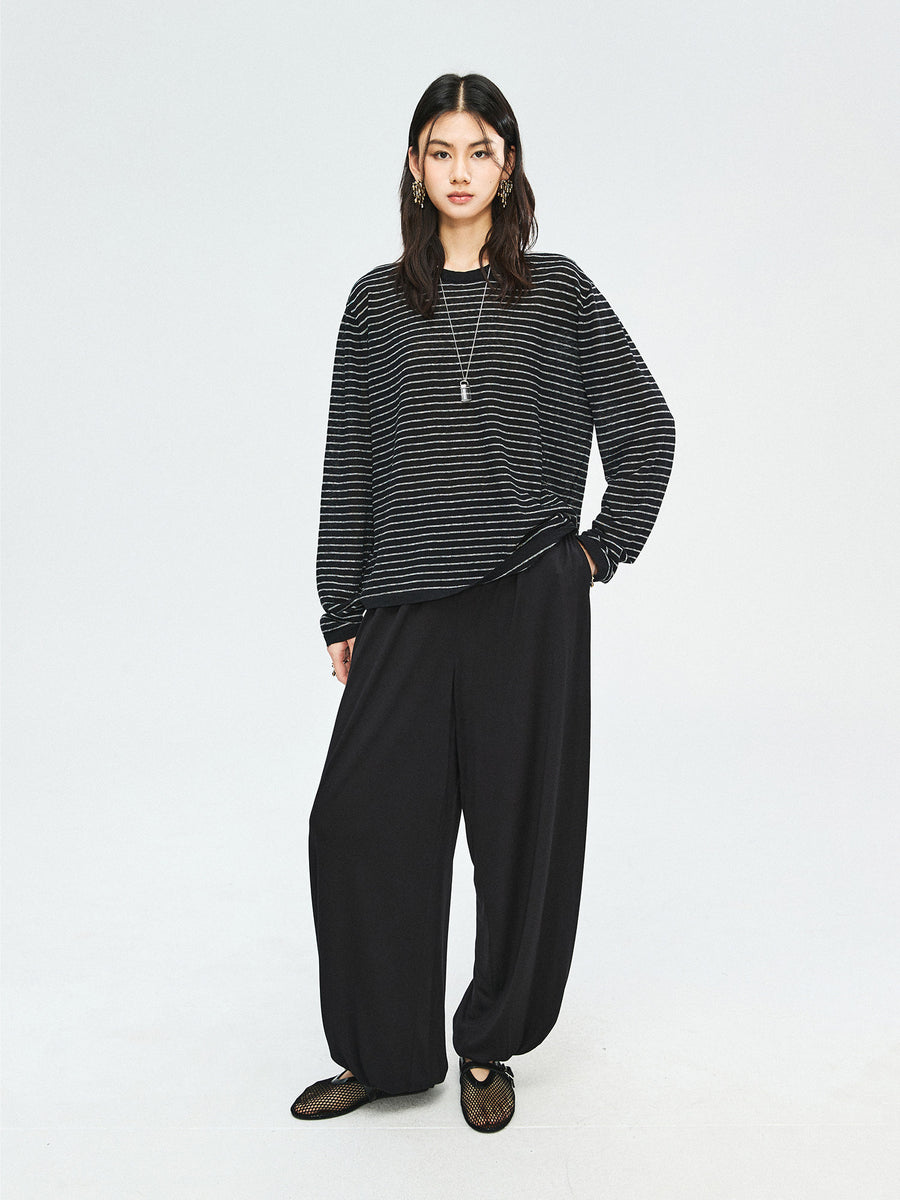 Silk Modal Knit Lantern Pants, view 4