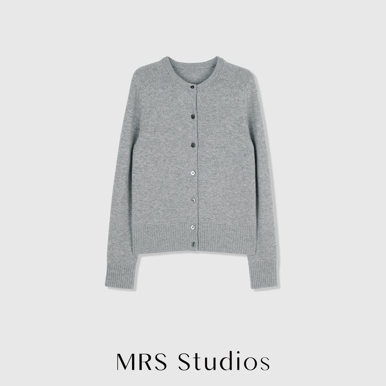 A-Grade Cashmere Knit Set | Short Sleeve Crew Neck Top & Pearl Button Cardigan | Women Knitwear | MRS Studios