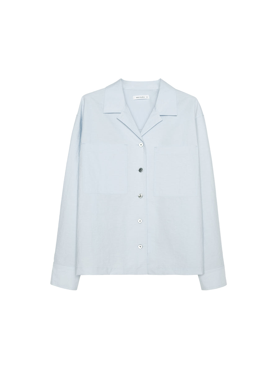 Korean Cotton Cuban Collar Shirt & Shorts Set, view 3