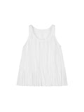Silk-Modal Sleeveless Top | Fan-Pleated Hem | A-Line Silhouette | Women Top | MRS Studios