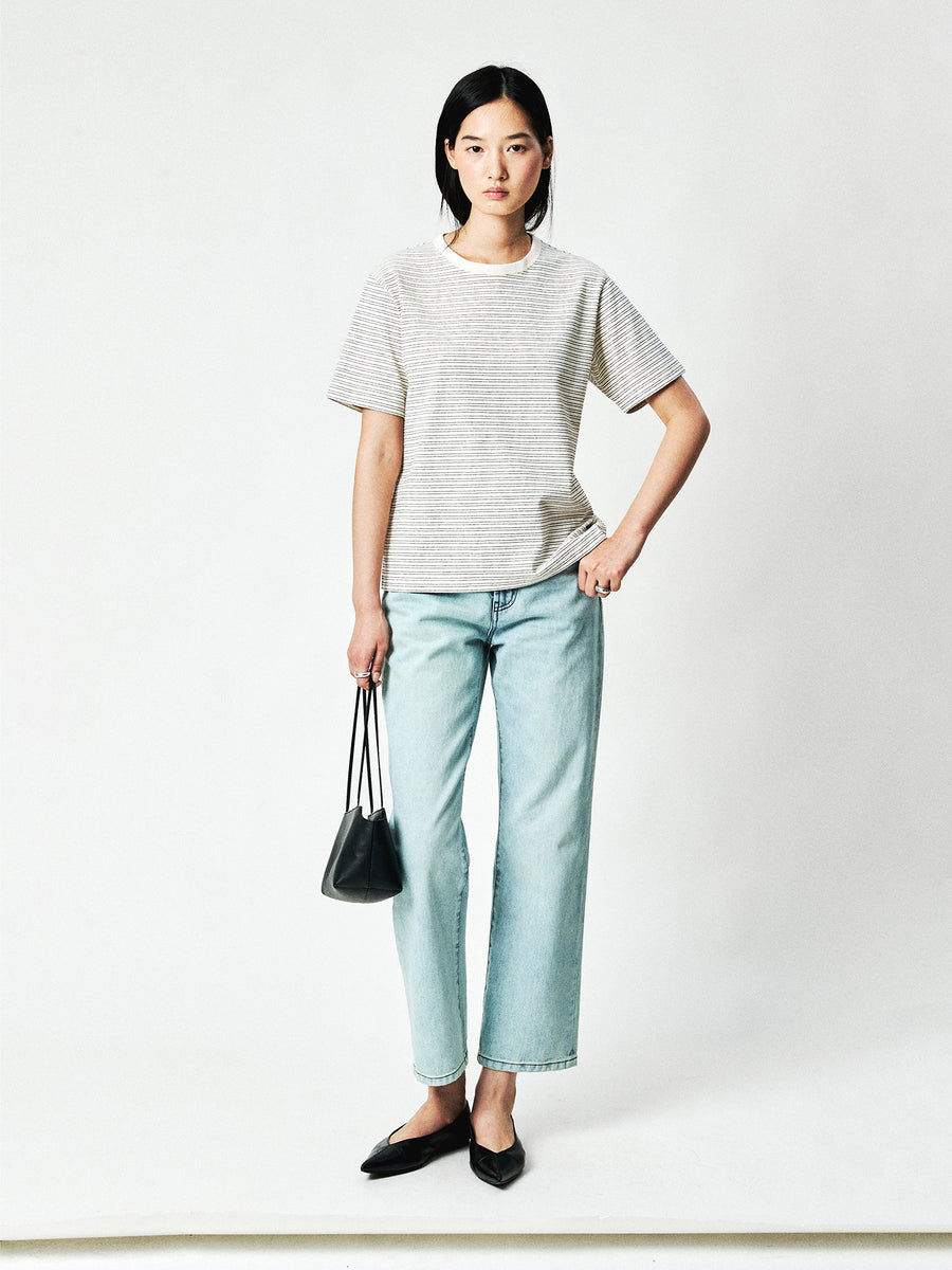 Japanese Heavyweight Jersey Striped Tee, view 6