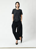 Wool Silk Hemp Knit Cardigan Vest & Tee Set | Horn Buttons | Rolled Edges | Women Knitwear | MRS Studios