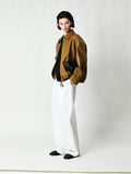 British Lambskin Zip Jacket | Vegetable-Tanned Bubble Leather | Notch Collar | Women Jacket | MRS Studios