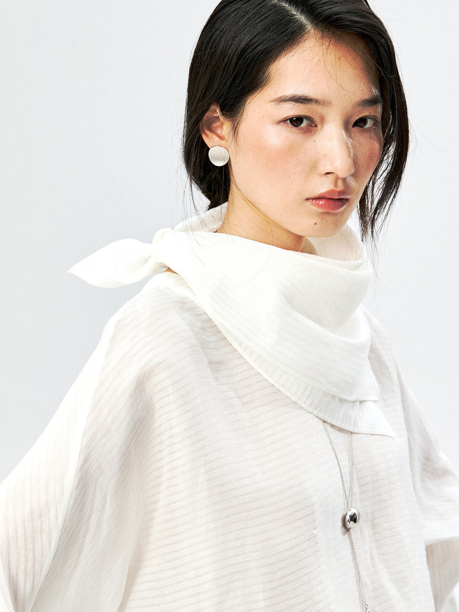 Linen Silk Blouse & Scarf, view 8