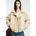 Short Eco-Leather Down Jacket | Protein-effect PU | 90% White Goose Down | MRS Studios