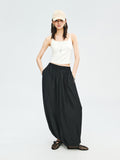 Sandwashed Cupro Lantern Pants | Matte Silk-Like Drape | Tapered Ankle Cuffs | Women Pants | MRS Studios