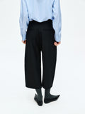 Relaxed Elastic Tapered Trousers | Hollow-Core Thermal Fabric | Pleated 8/10 Newsboy Style | Women Pants | MRS Studios