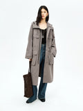 Long Hooded Utility Coat | Cotton-Polyester Blend | Water-Resistant Layer | Women Coat | MRS Studios