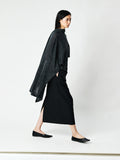Wool Mulberry Silk Pencil Skirt | High-Waist Straight Cut | Hidden Back Vent | Women Skirt | MRS Studios