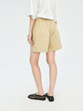 Washed Cotton Casual Shorts | Slight A-Line Silhouette | Elastic Waistband | Women Shorts | MRS Studios