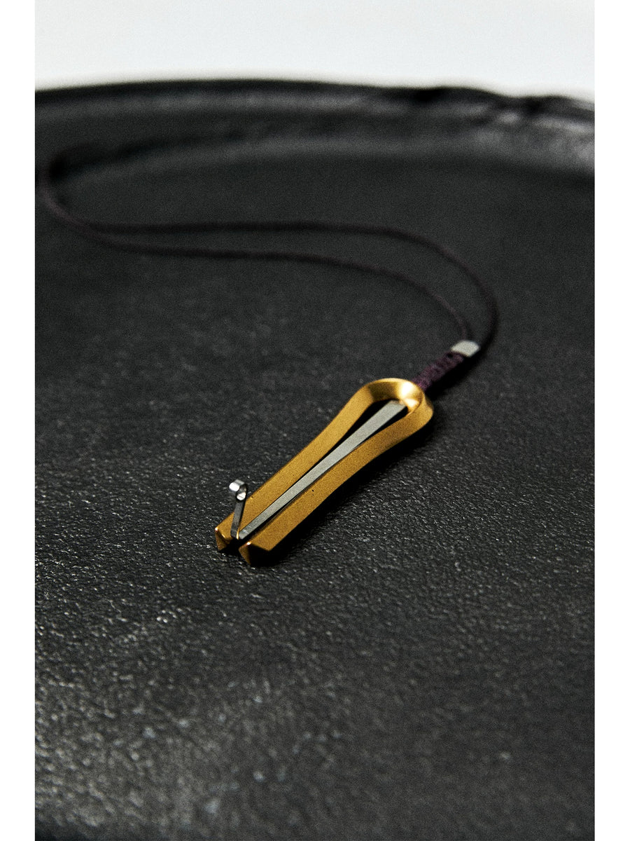 Brass Jaw Harp Pendant Necklace, view 5