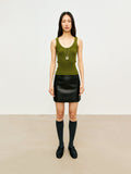 Spanish Lambskin A-Line Mini Skirt | Imported Soft Leather | Classic Silhouette | Women Skirt | MRS Studios