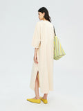 Slub Cotton Knit T-Shirt Dress | Side Slit Hem | Hidden Pocket Detail | Women Dress | MRS Studios
