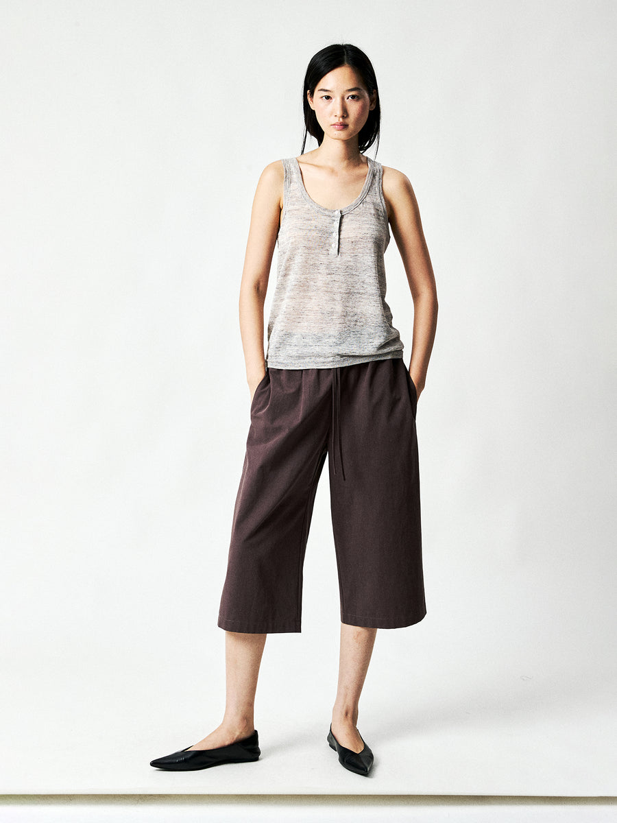 Cotton Hemp Cropped Trousers, view 8