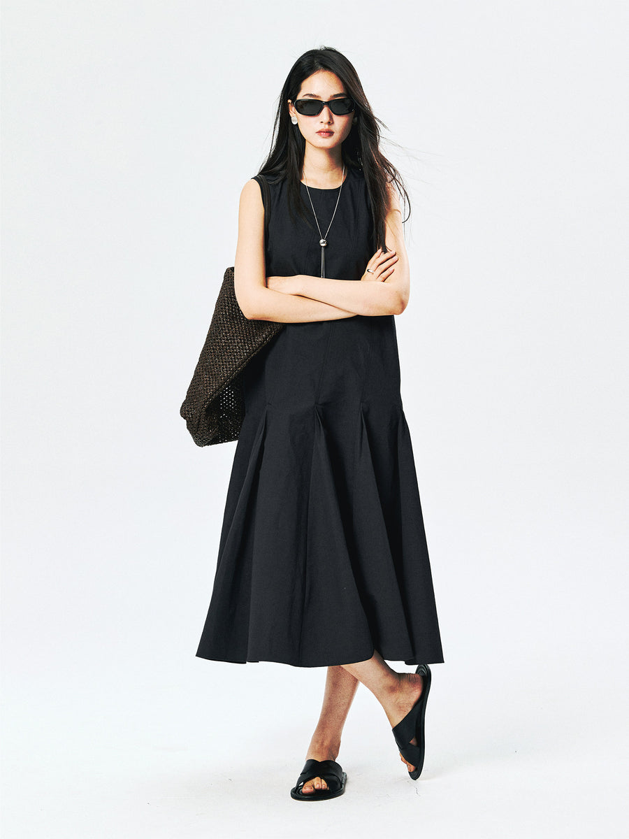Linen-Cotton Sleeveless Dress, view 8