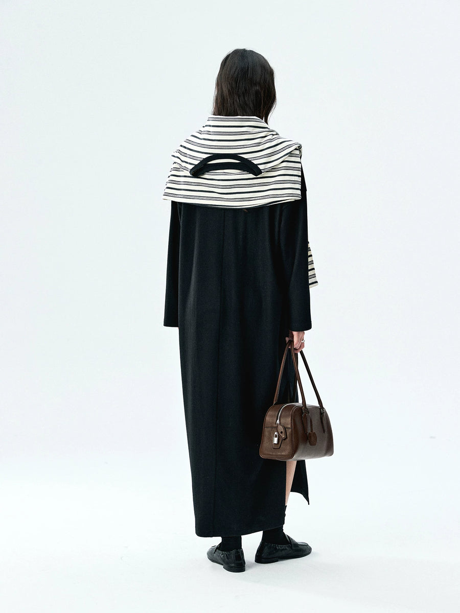 Superfine Merino Knit Polo Maxi Dress, view 6