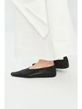 Soft Lambskin Square-Toe Flats | Collapsible Back Design | Leather-Lined Welt Sole | Women Shoes | MRS Studios