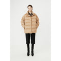 Lightweight Camel Hair Down Jacket | 90% White Goose Down | Stand Collar Bread-Puffer | Women Down Jacket | MRS Studios