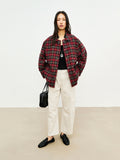 Reversible Nylon Utility Jacket | Japanese Plaid Cotton Reverse | Two-Way Workwear Design | Women Jacket | MRS Studios