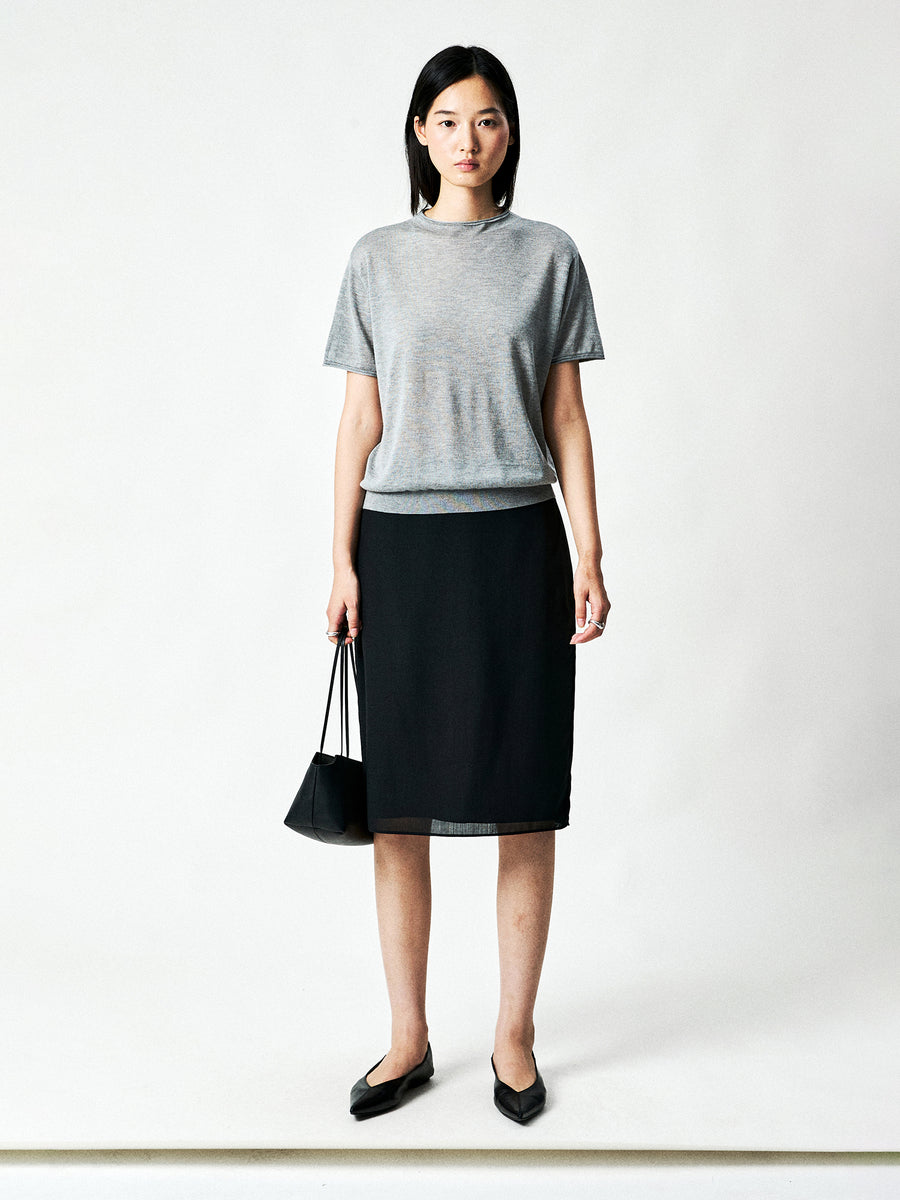 Fine Merino Wool Vest & Pencil Skirt Set, view 8