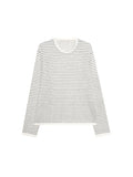 Linen Cotton Fine Stripe Knit Cover-Up | Airy Breathable Weave | Drop Shoulder Relaxed Fit | Women Top | MRS Studios