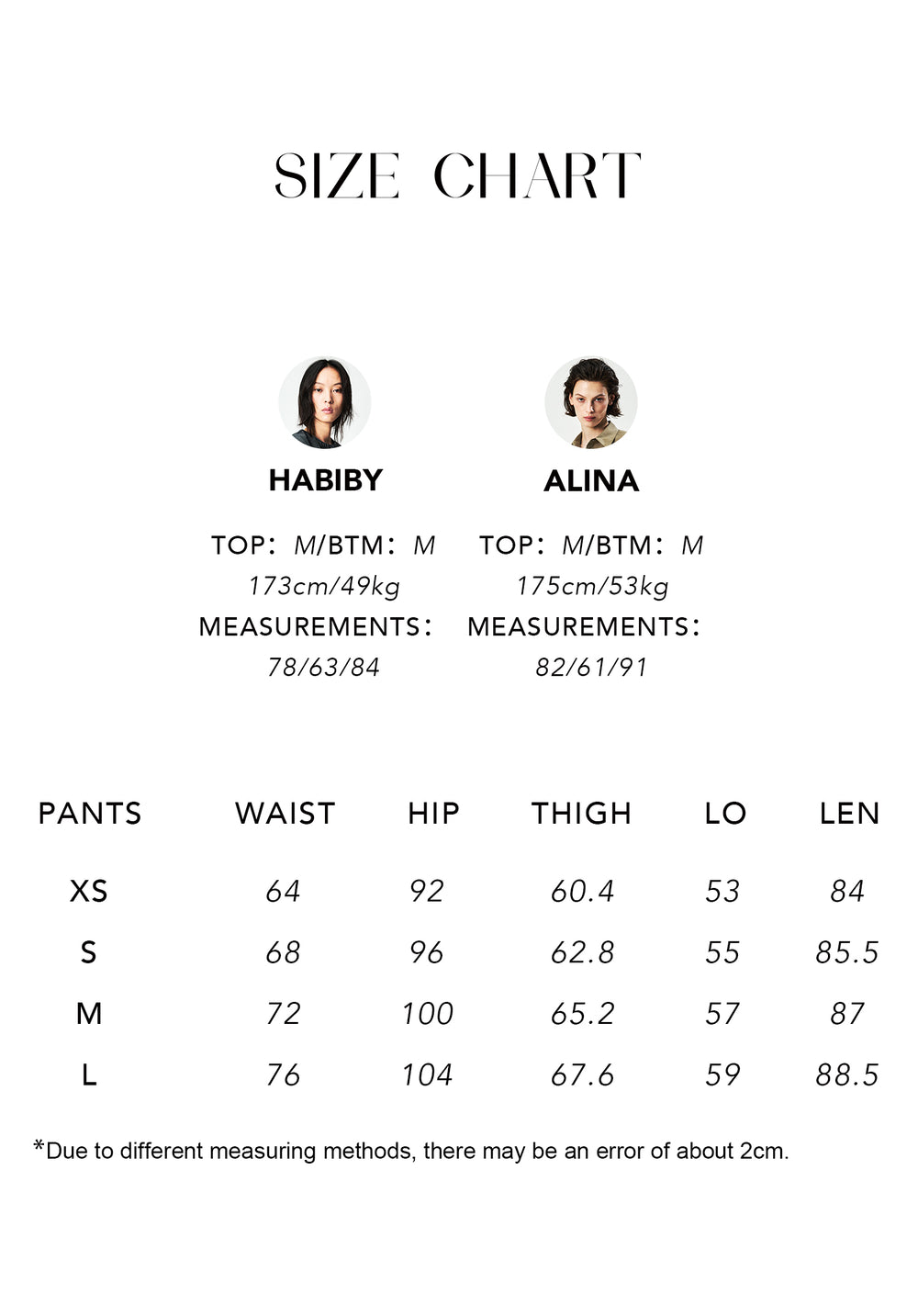 Size chart for Long-Staple Cotton Loopback Sweatpants